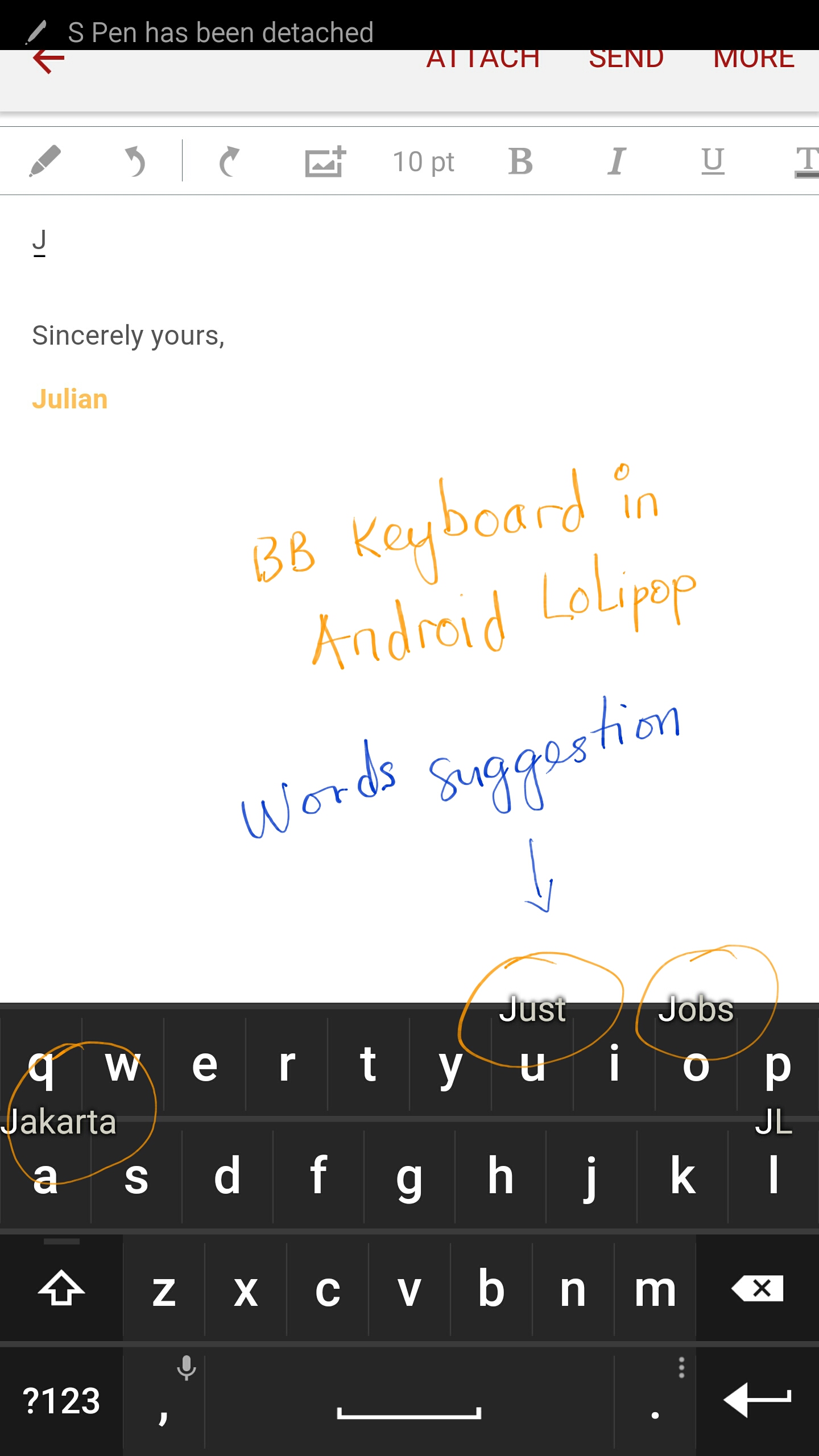 Predictive text in BB Keyboard Android